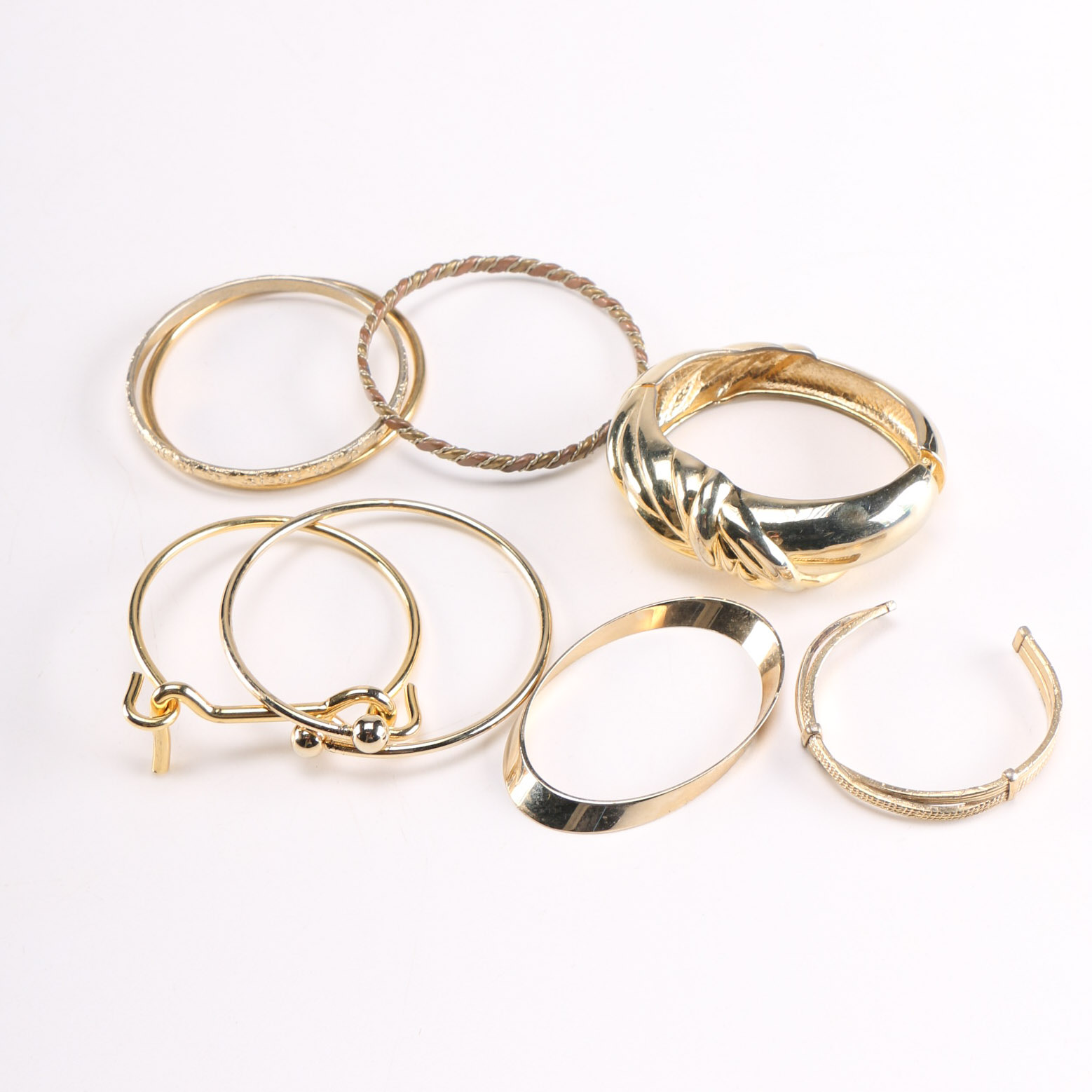 Collection Of Gold Tone Costume Bracelets