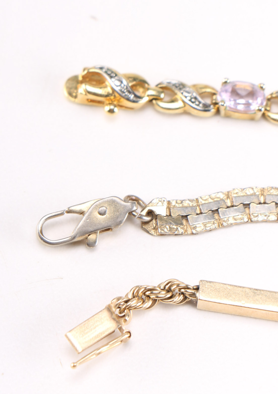 Collection of Gold Toned Metal Bracelets