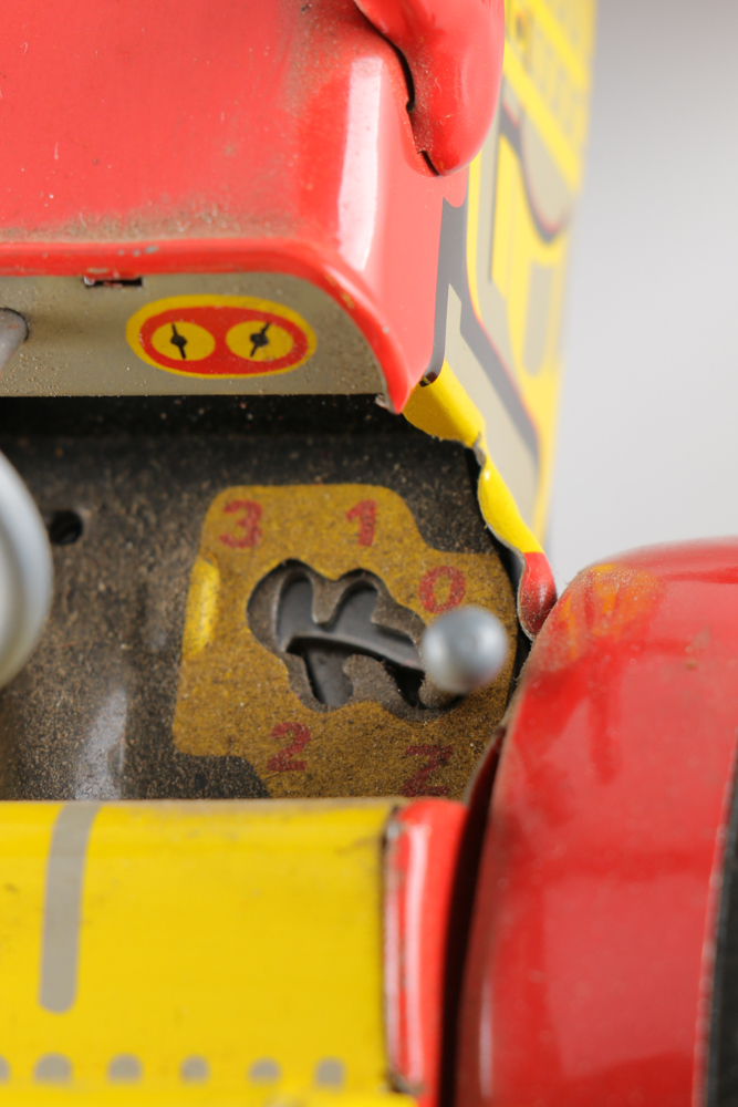 1970s Zetor Tin Litho Toy Tractor with Display Case