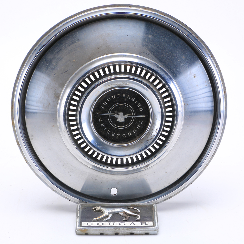 Ford Thunderbird Hubcap and Mercury Cougar Hood Ornament