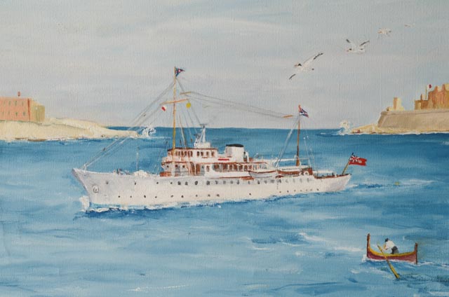 Sylvia Halliday Orginal Oil on Canvas Harbor Scene