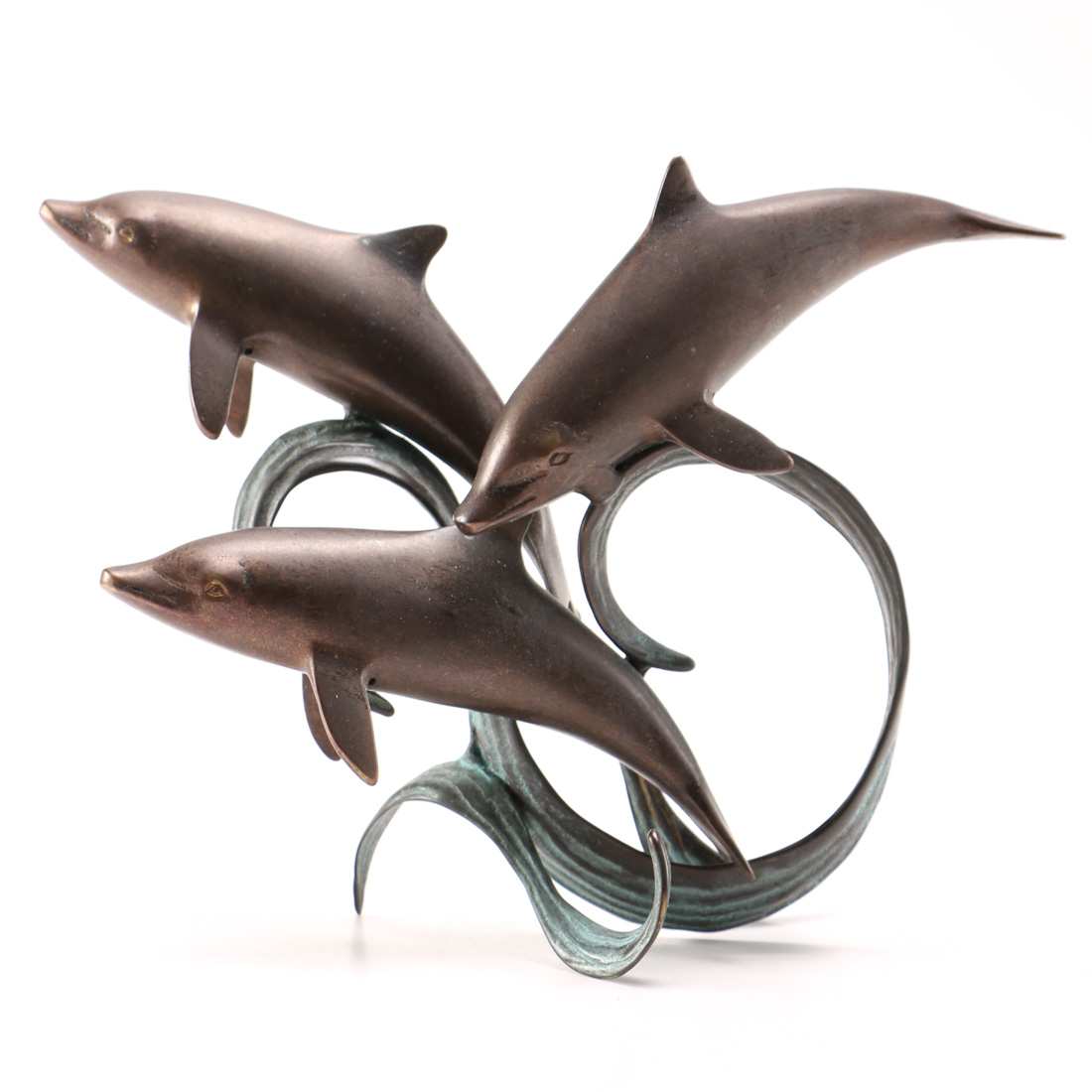 Bronze Dolphins Sculpture