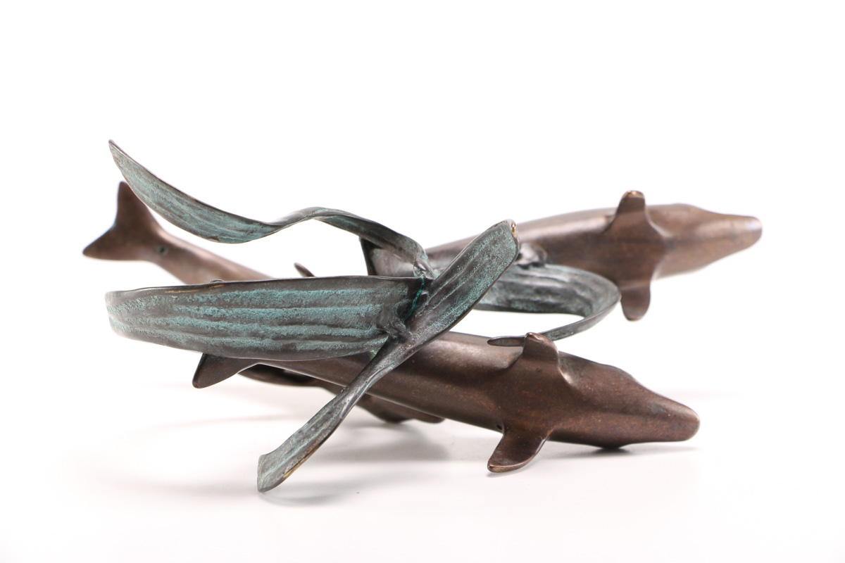 Bronze Dolphins Sculpture