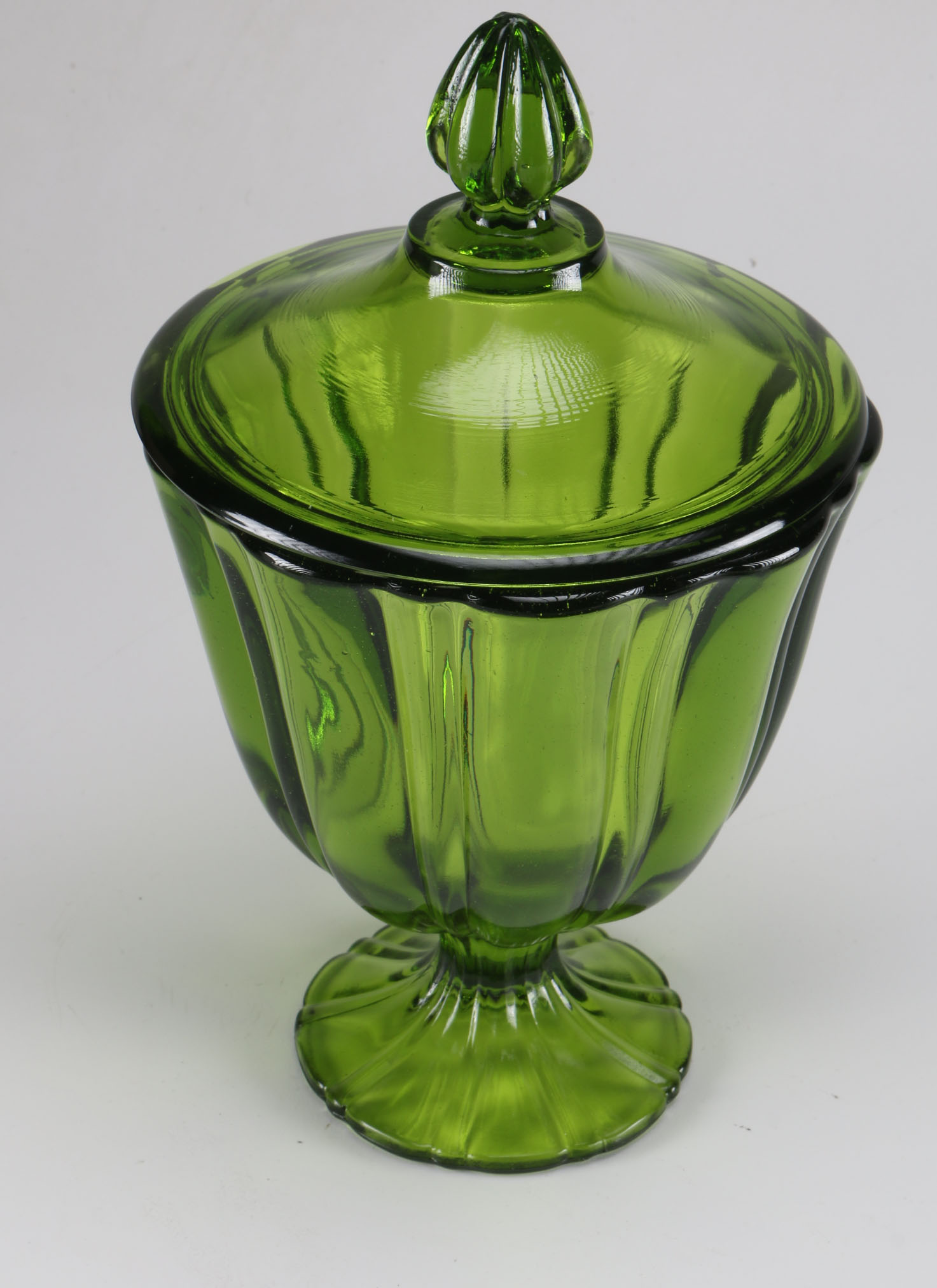 Vintage Green Glass Dish Set