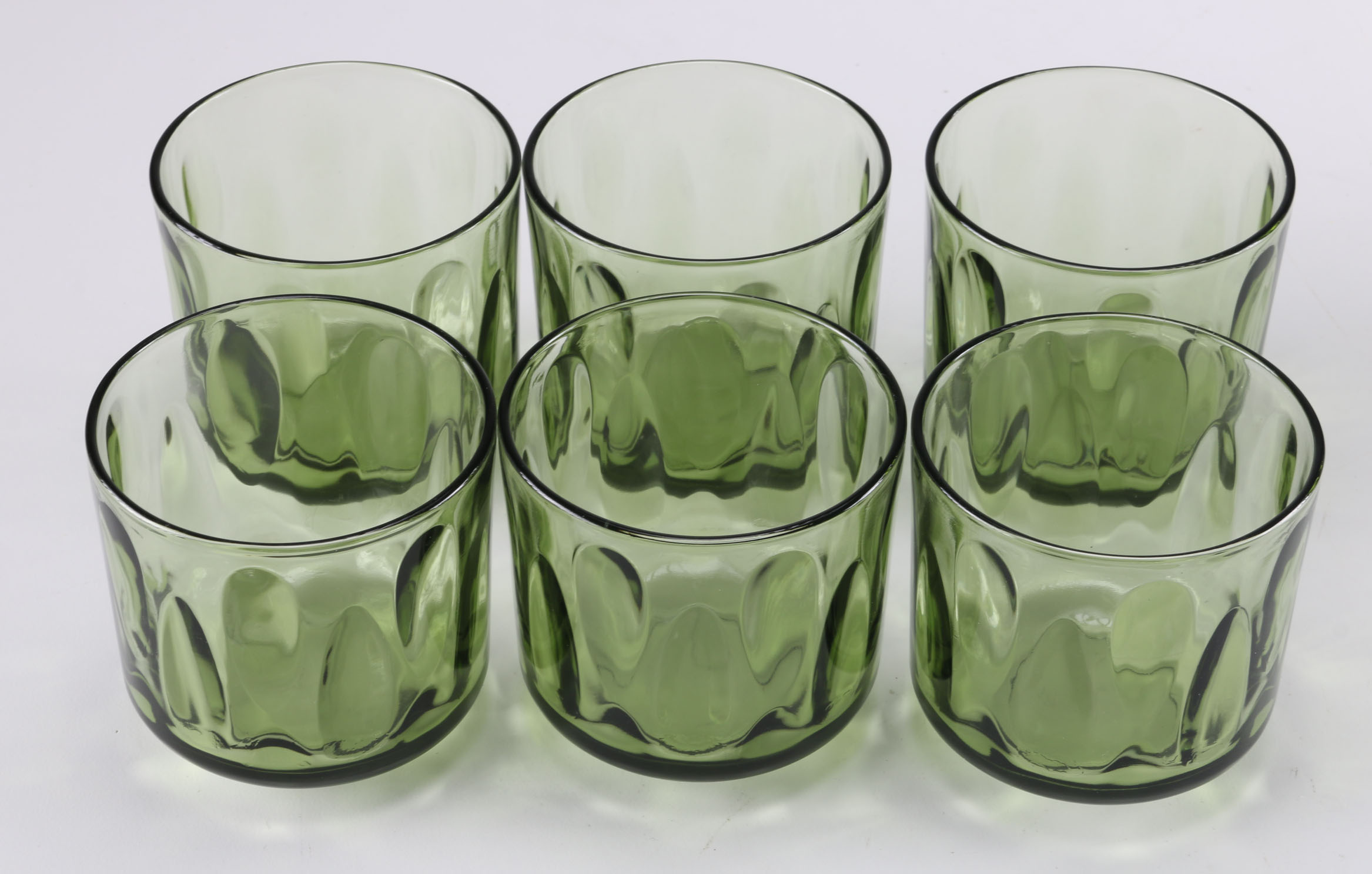 Vintage Green Glass Dish Set