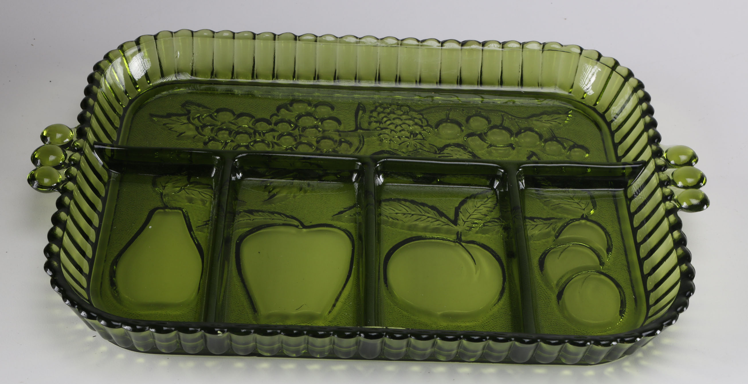 Vintage Green Glass Dish Set