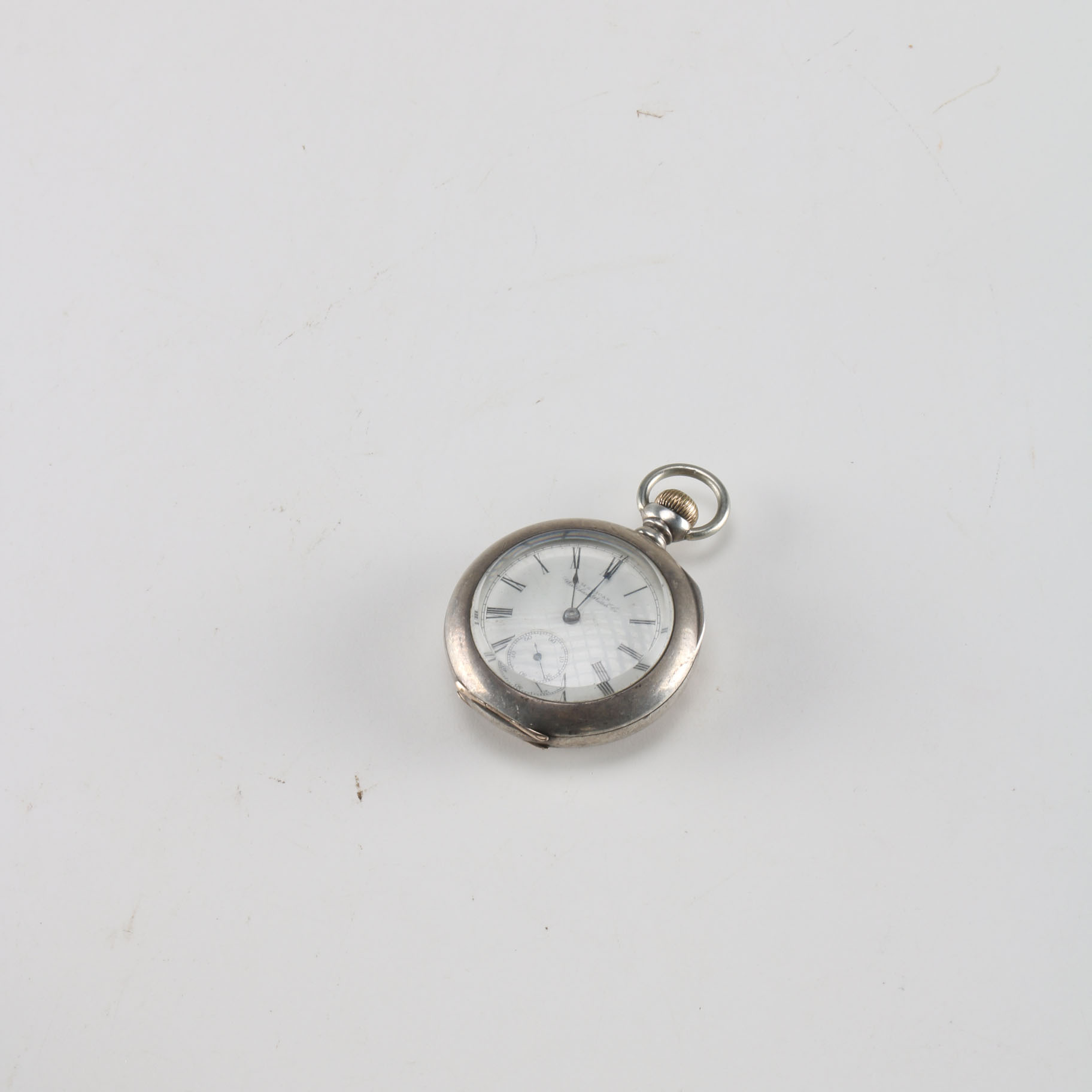 Vintage Waltham Pocket Watch In Coin Silver Case