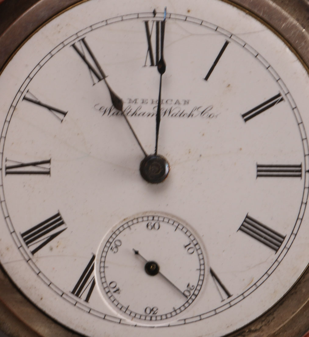 Vintage Waltham Pocket Watch In Coin Silver Case