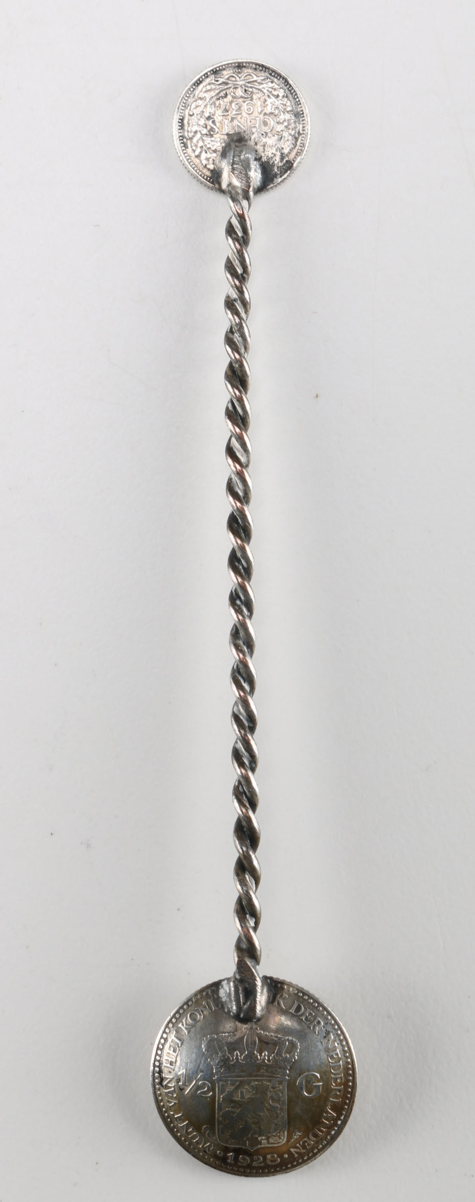 Handcrafted Dutch 800 Silver and Silver Plate Spoon