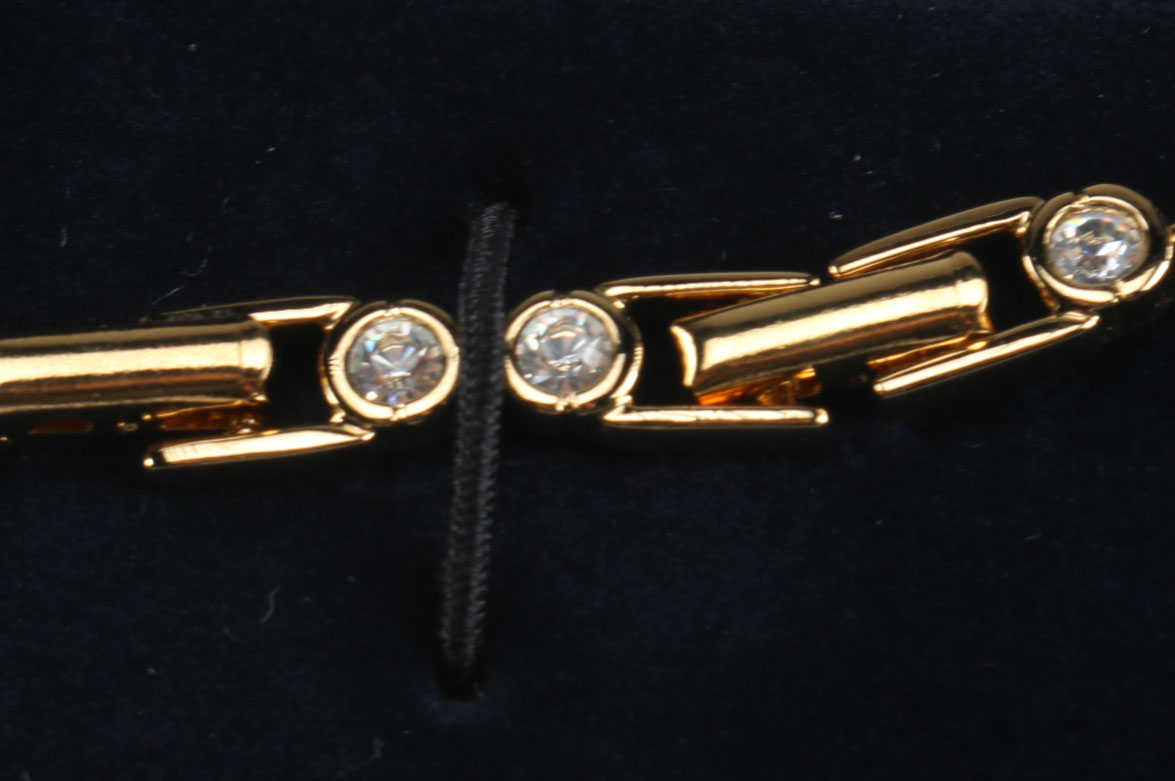 Swarovski Crystal Gold Tone Tennis Bracelet