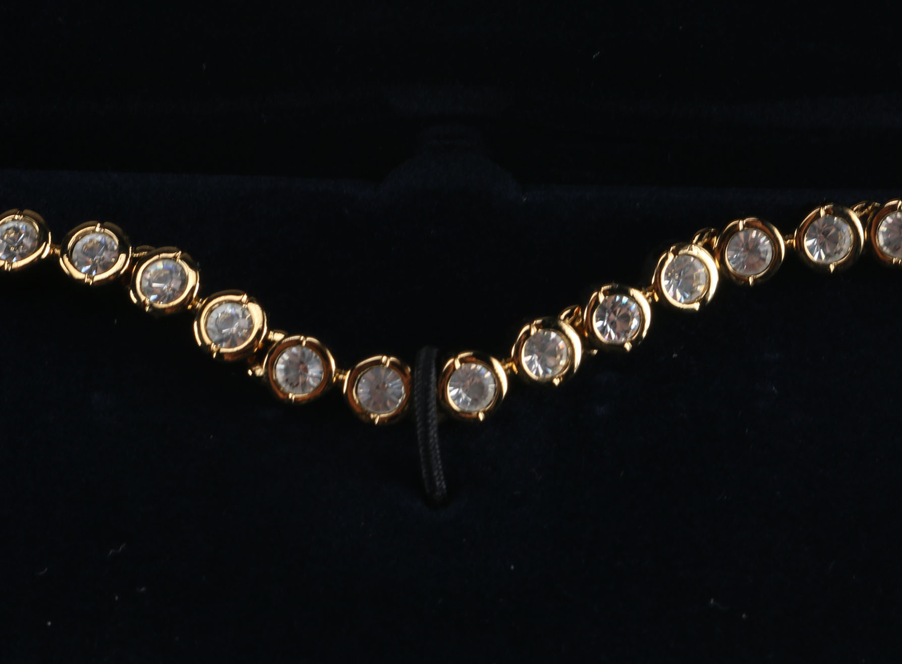 Swarovski Crystal Gold Tone Tennis Bracelet