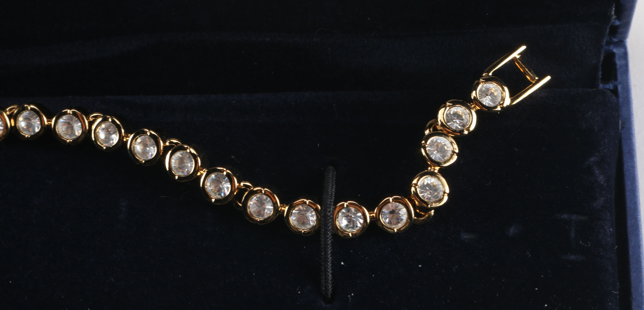 Swarovski Crystal Gold Tone Tennis Bracelet