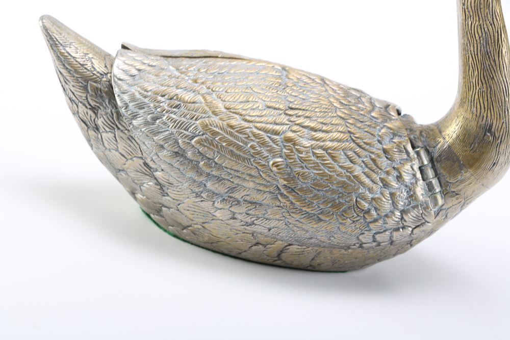 Brass Swan Jewelry Box