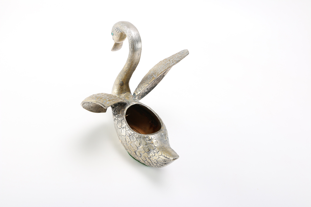 Brass Swan Jewelry Box