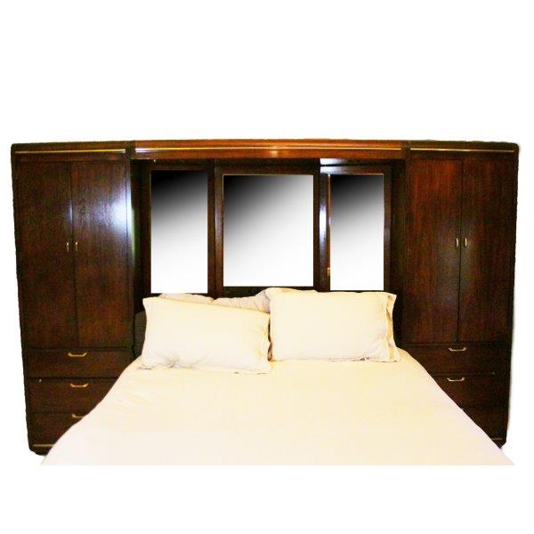 Thomasville Queen-Size Bed Frame with Cabinets and Drawers