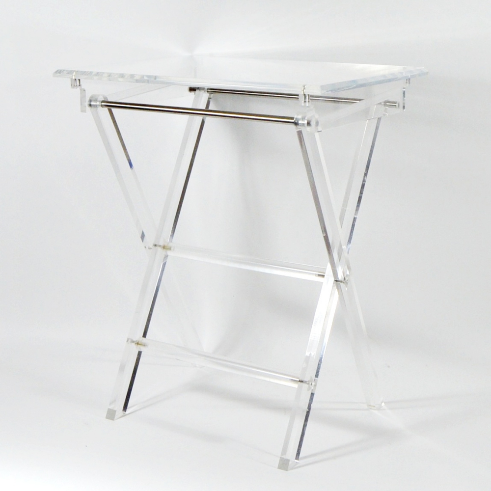 Pair of Foldable Ghost Tables With Stand