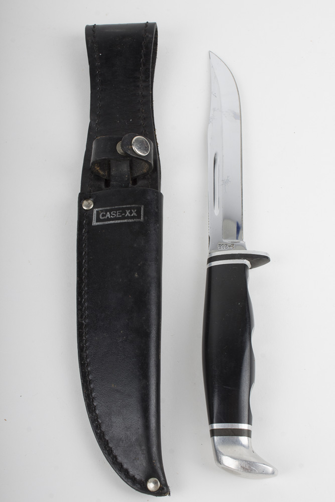 Collection of Case Hunting Knives with Leather Sheath Cases