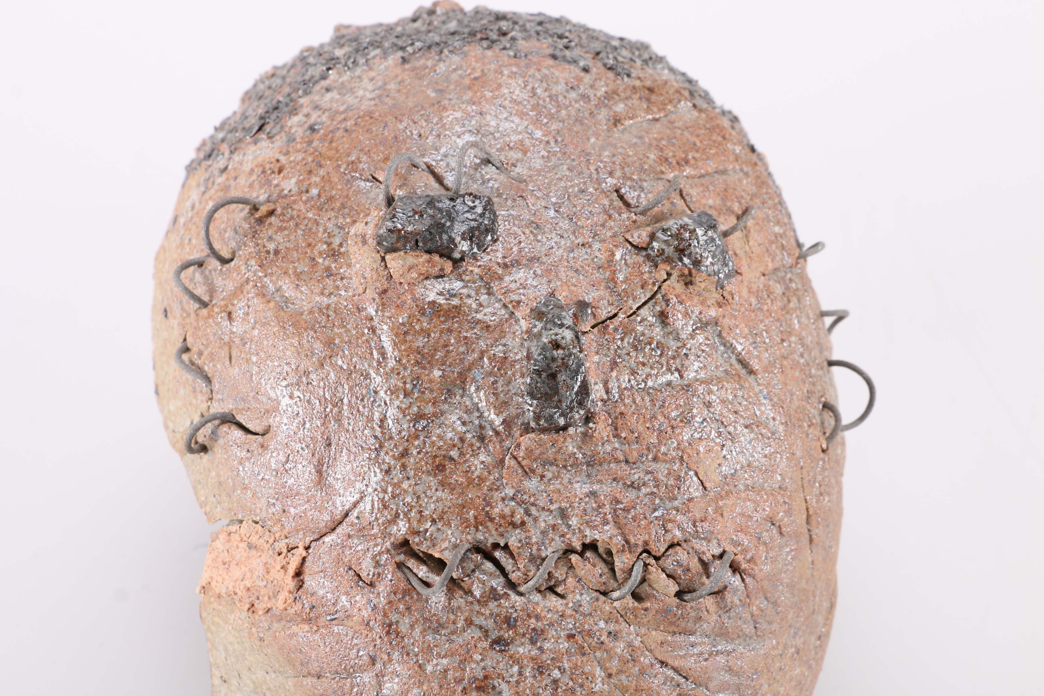 Concrete and Metal Face Sculptures by Donald S. Wilson