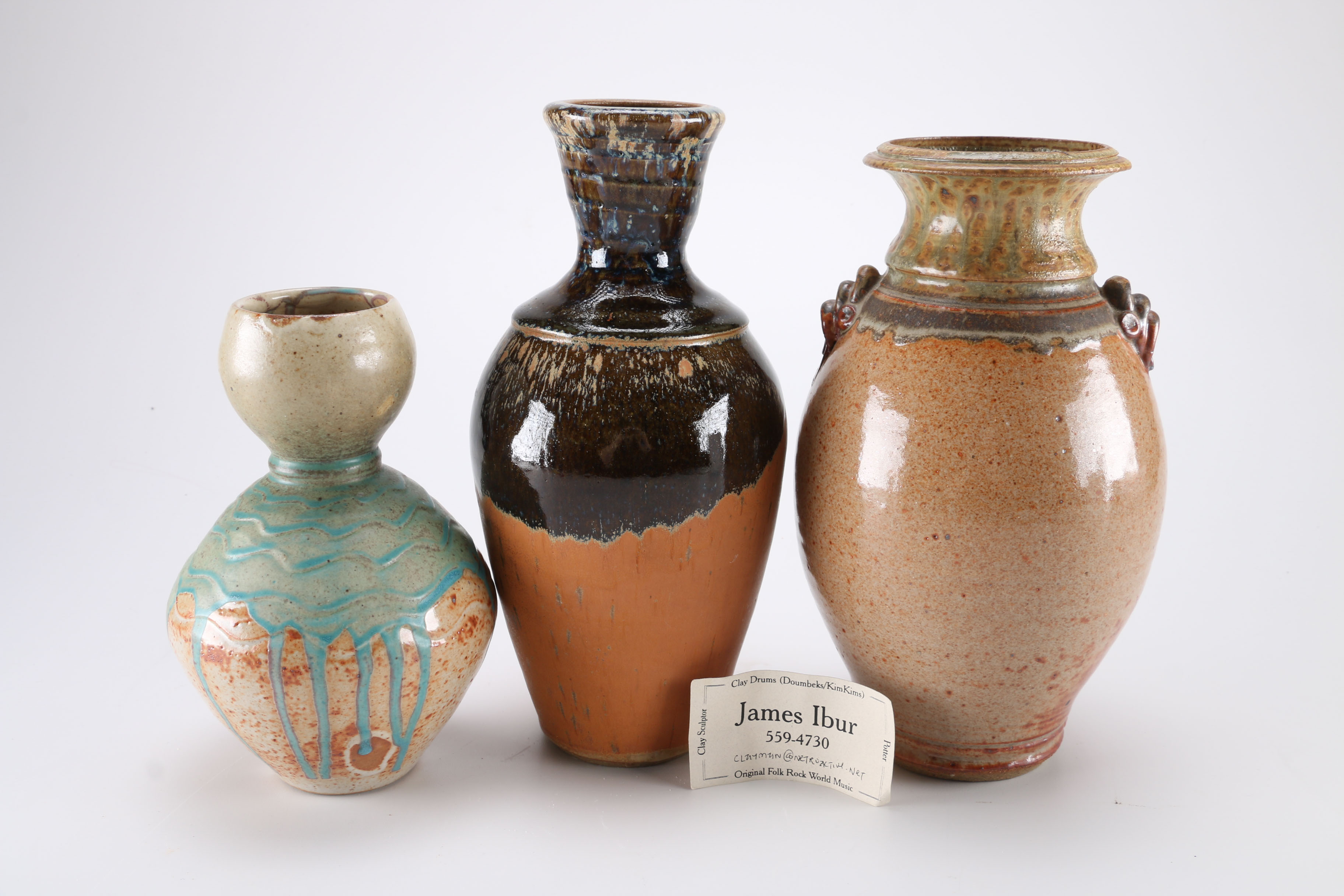 Handmade and Signed Clay Vases
