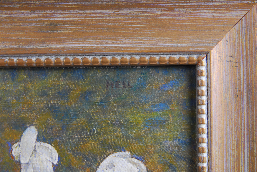 Charles E. Heil Oil on Board Titled "Indian Pipe"