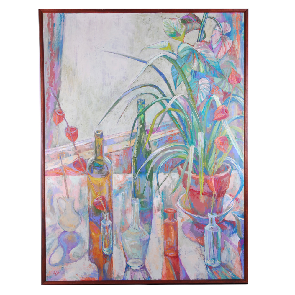 Barbara Swan Signed Oil on Canvas Painting