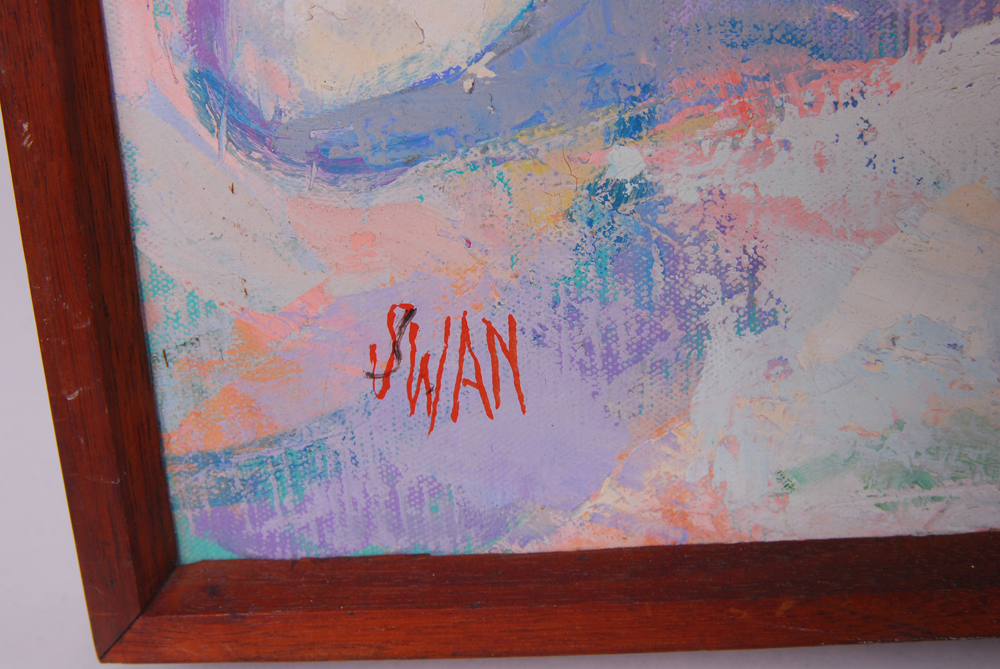 Barbara Swan Signed Oil on Canvas Painting