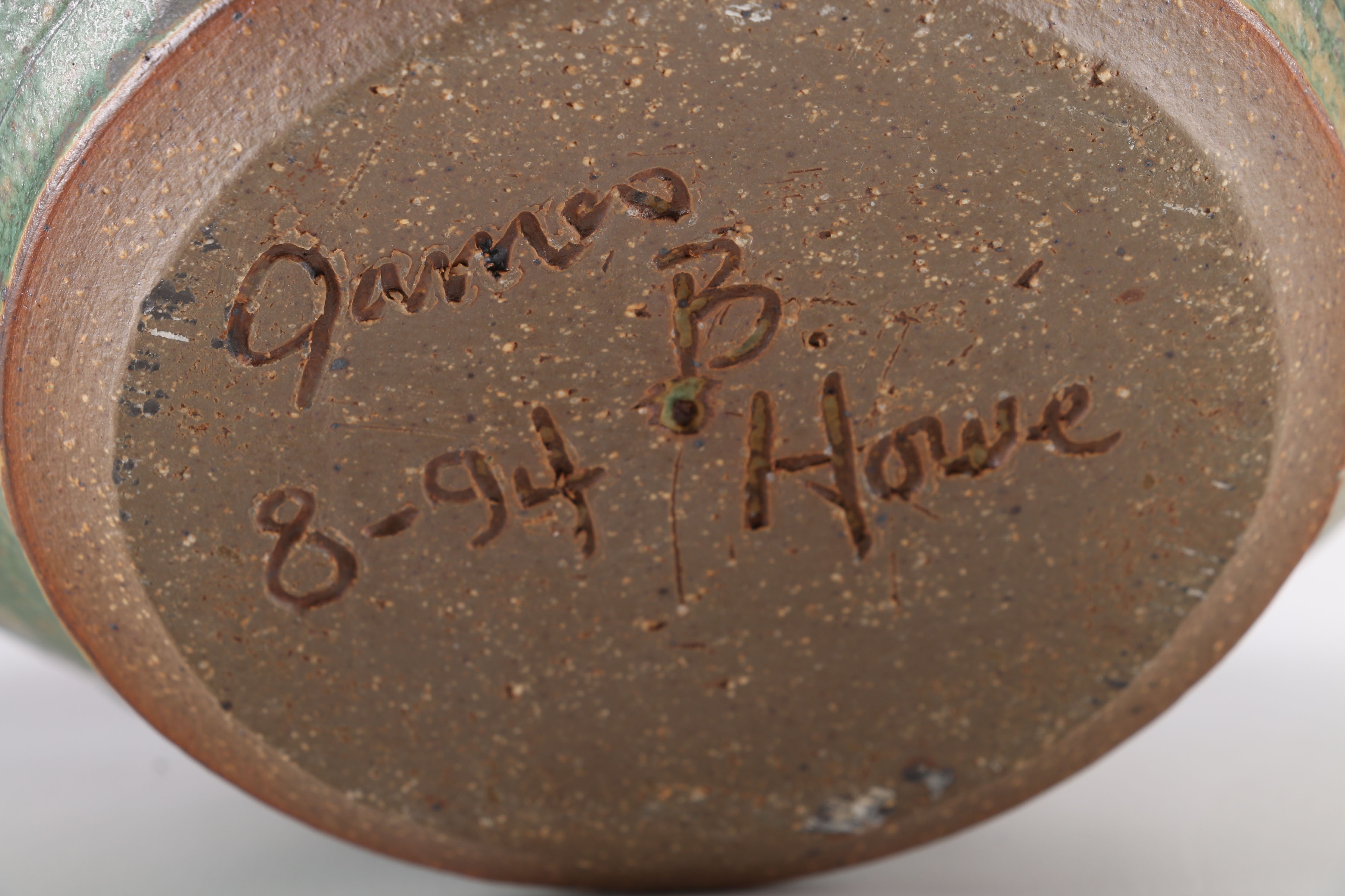 Set of Blue and Cream Pottery Vases