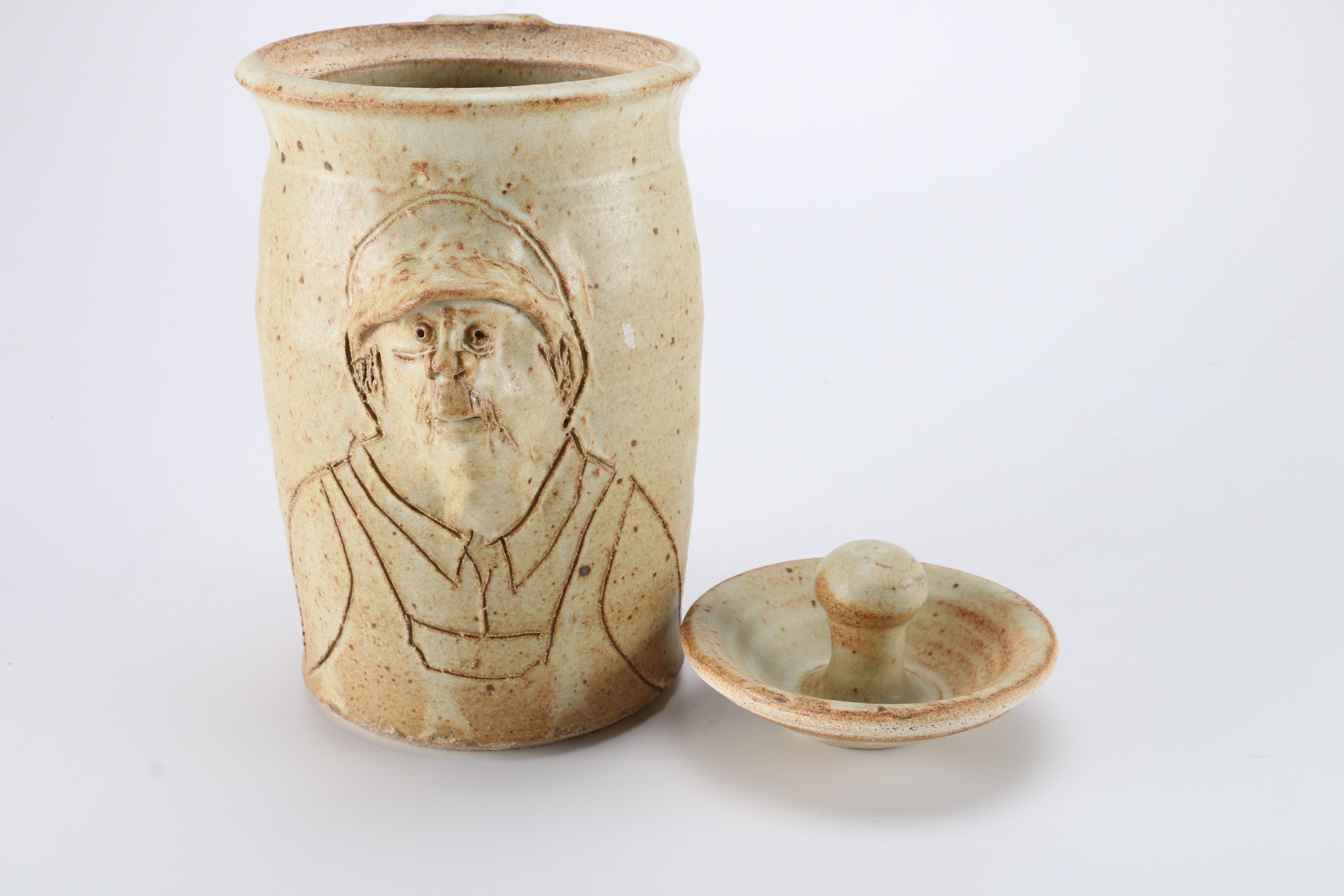 Clay Face Pottery Containers by Bob Allen