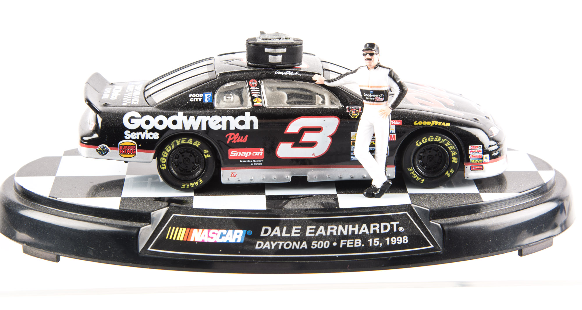 Dale Earnhardt Sr. 1998 Daytona 500 Win Commemorative Statue and Car