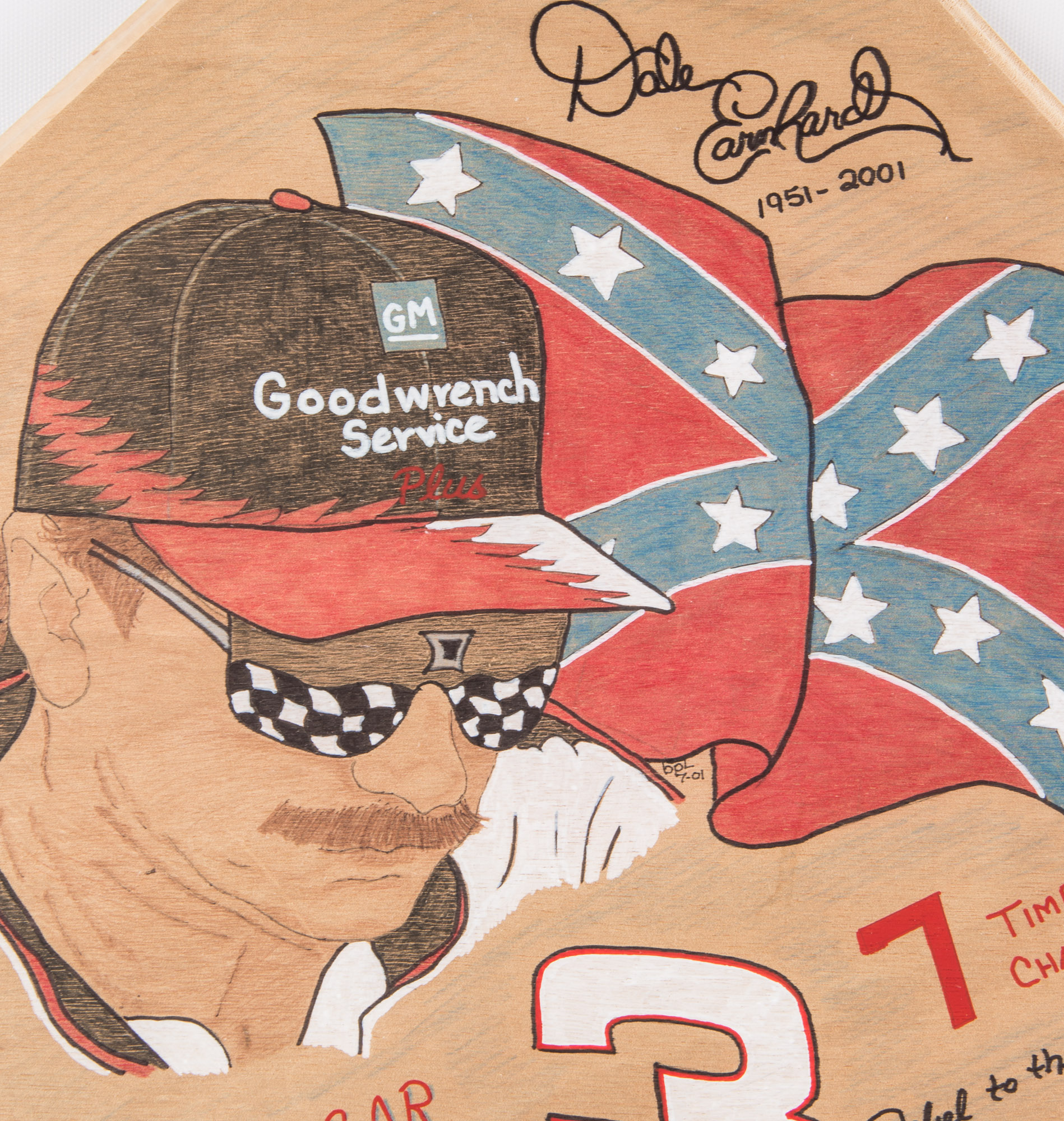 Handcrafted Oak Dale Earnhardt Sr. Plaque
