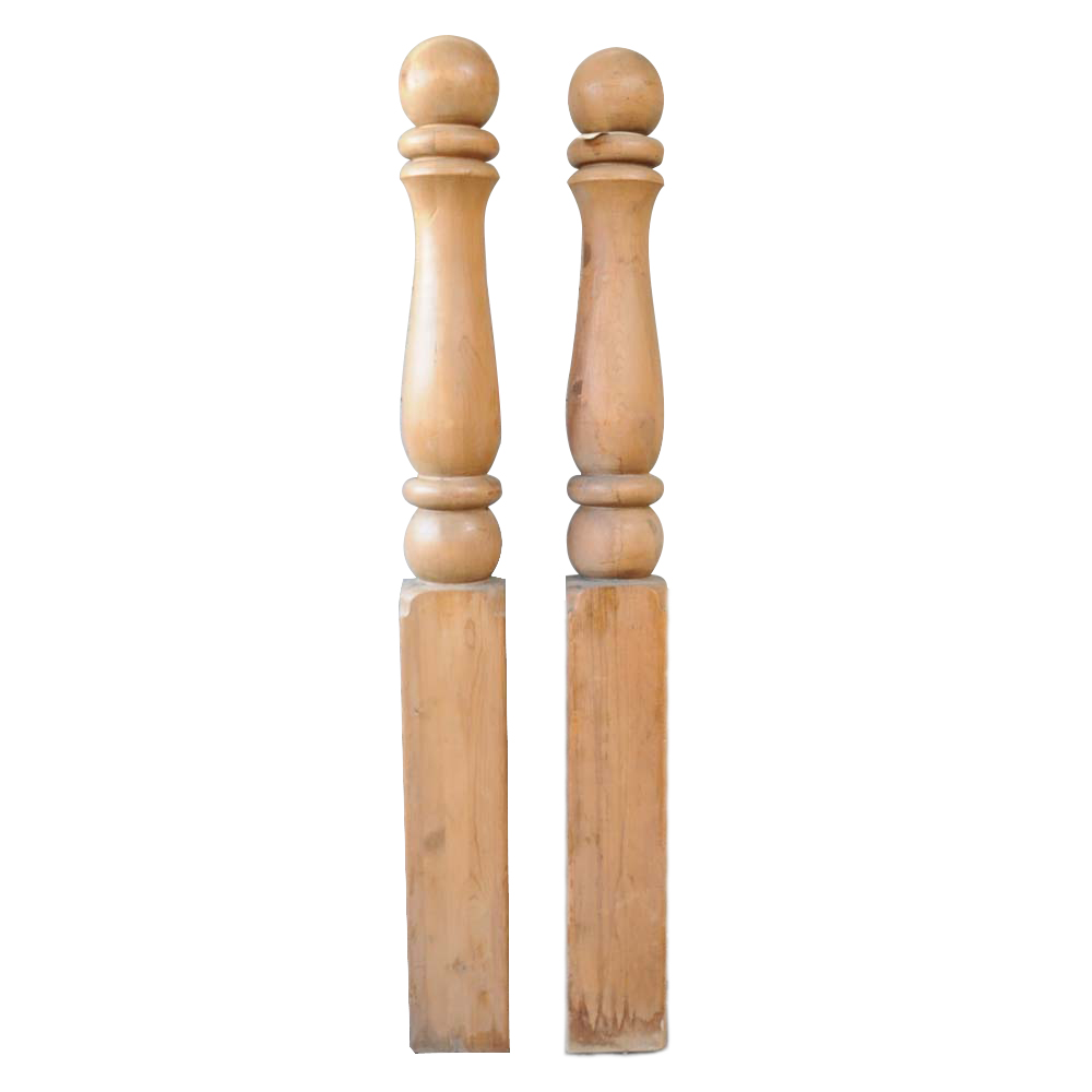 Two Wooden Bed Posts