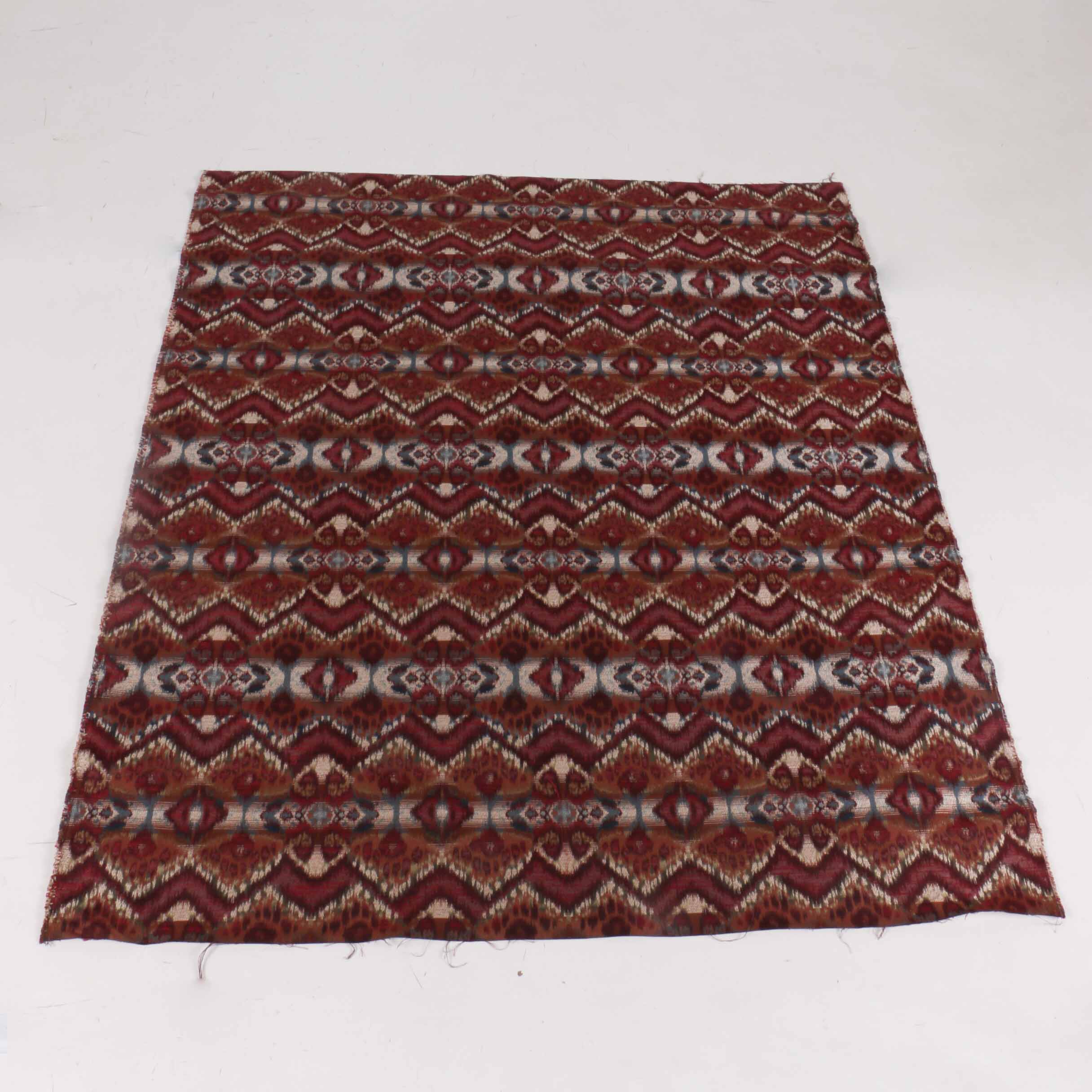 Ikat Pattern Cotton Polyester Damask Remnant