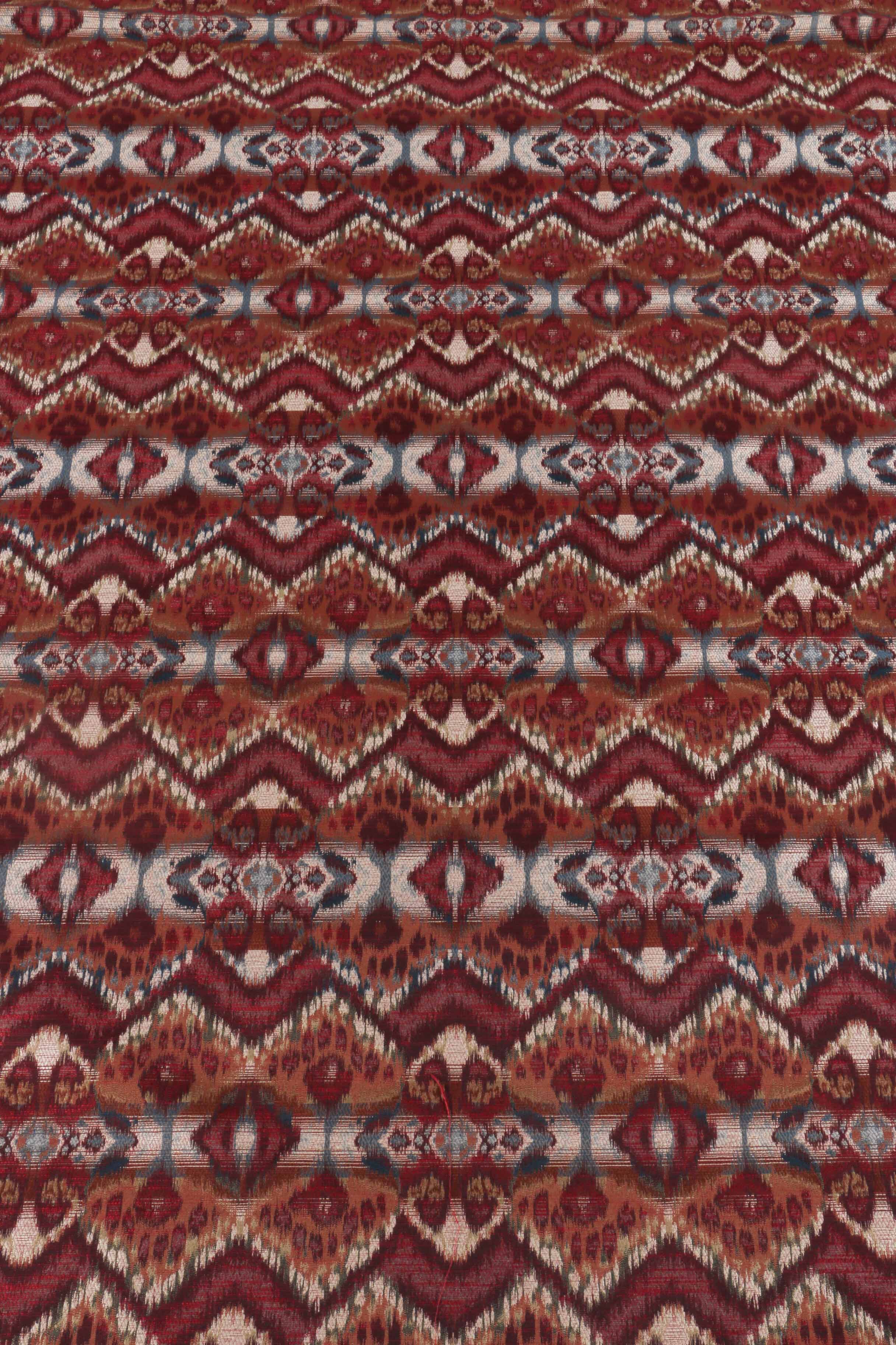 Ikat Pattern Cotton Polyester Damask Remnant