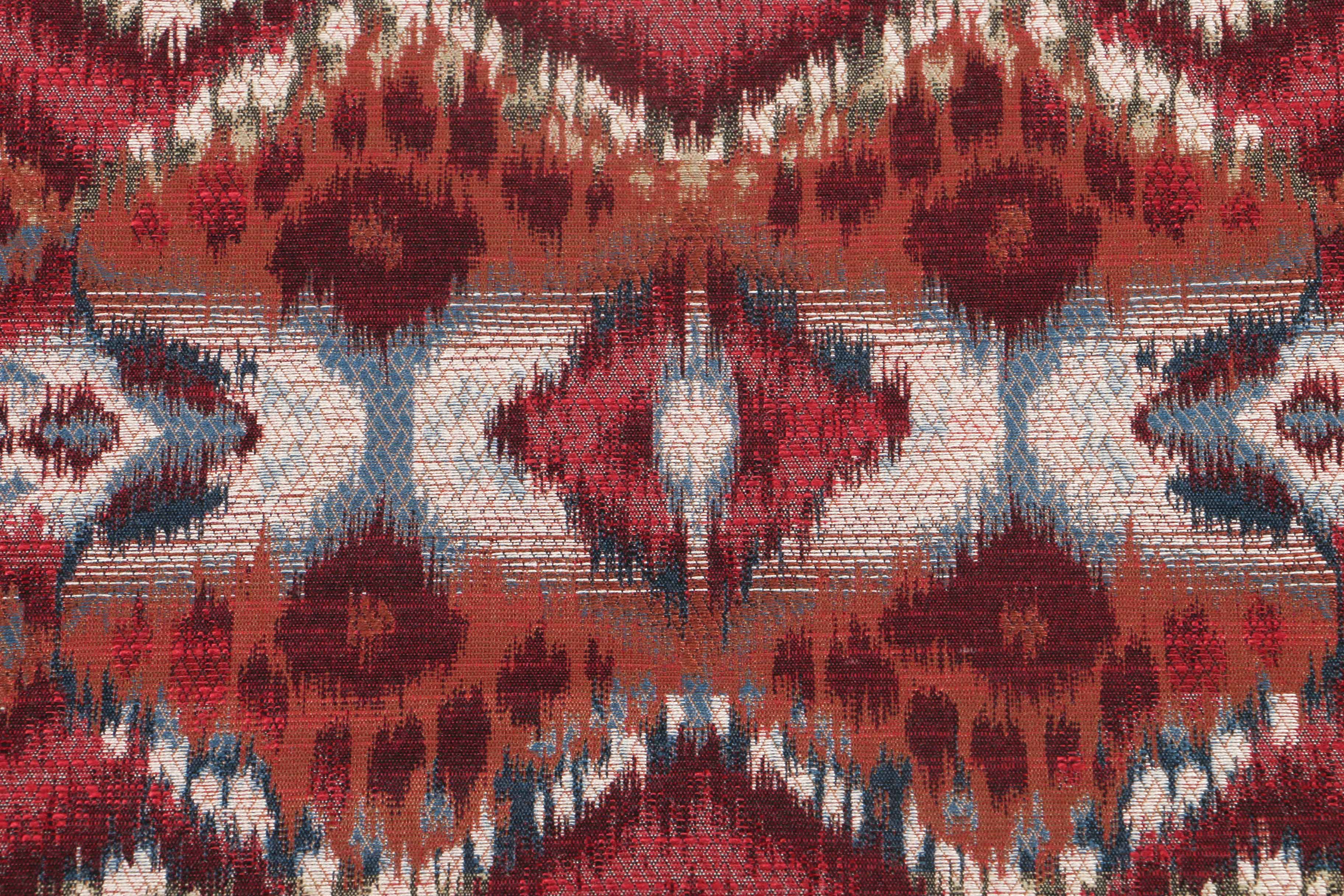 Ikat Pattern Cotton Polyester Damask Remnant