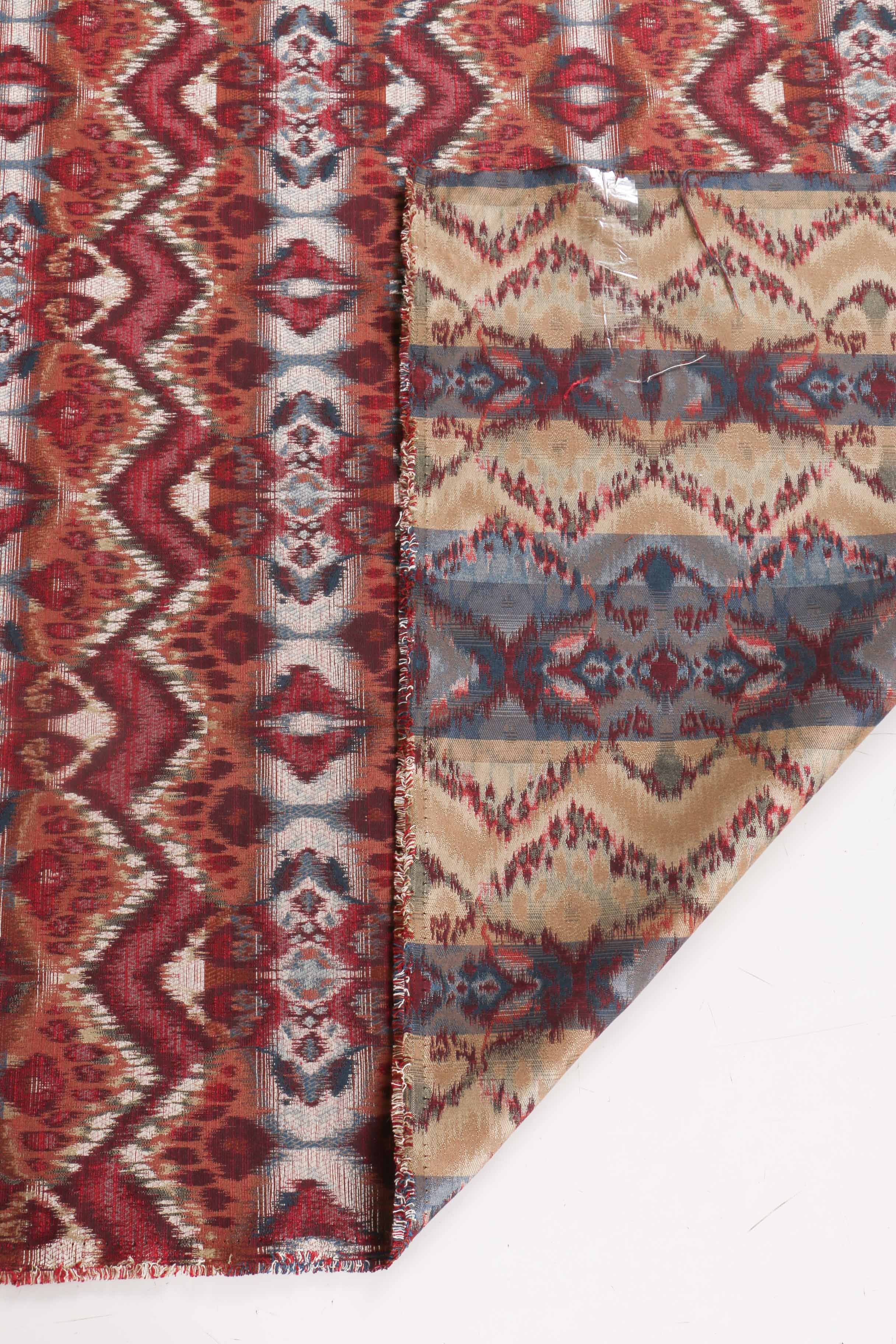 Ikat Pattern Cotton Polyester Damask Remnant