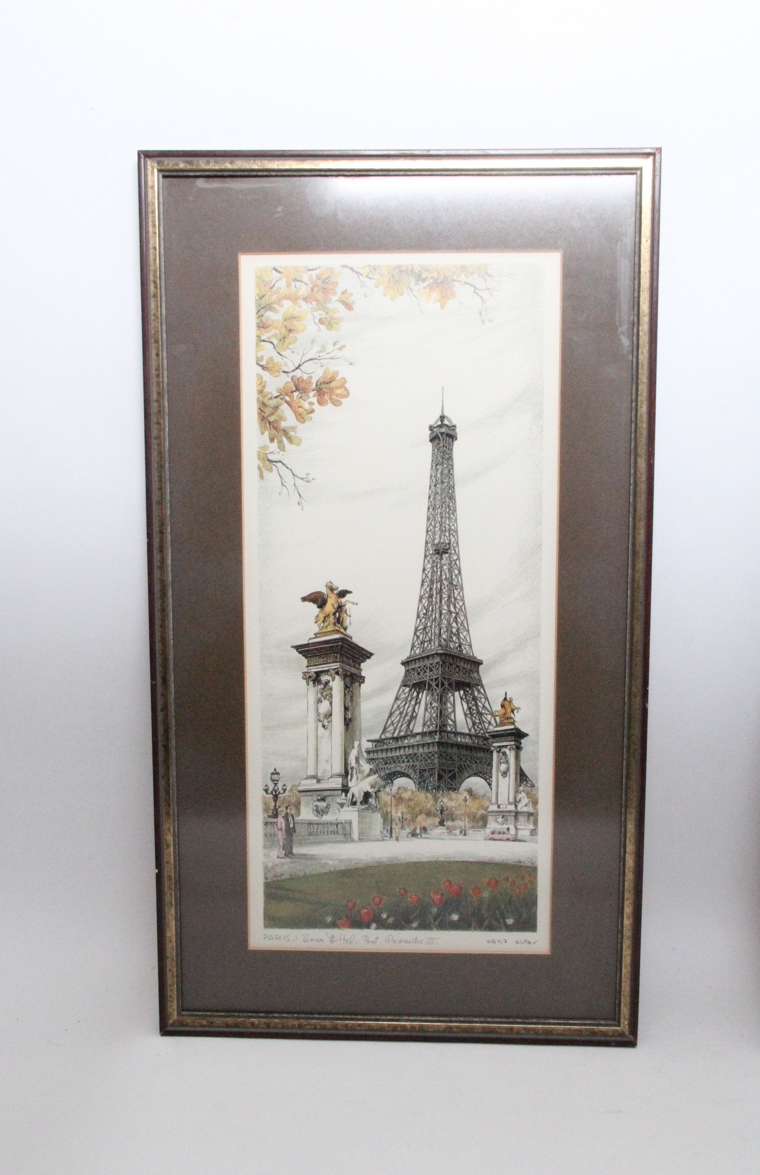 Ortiz Alfau Signed Offset Lithographs "Tour Eiffel" and "Arc de Triomphe"