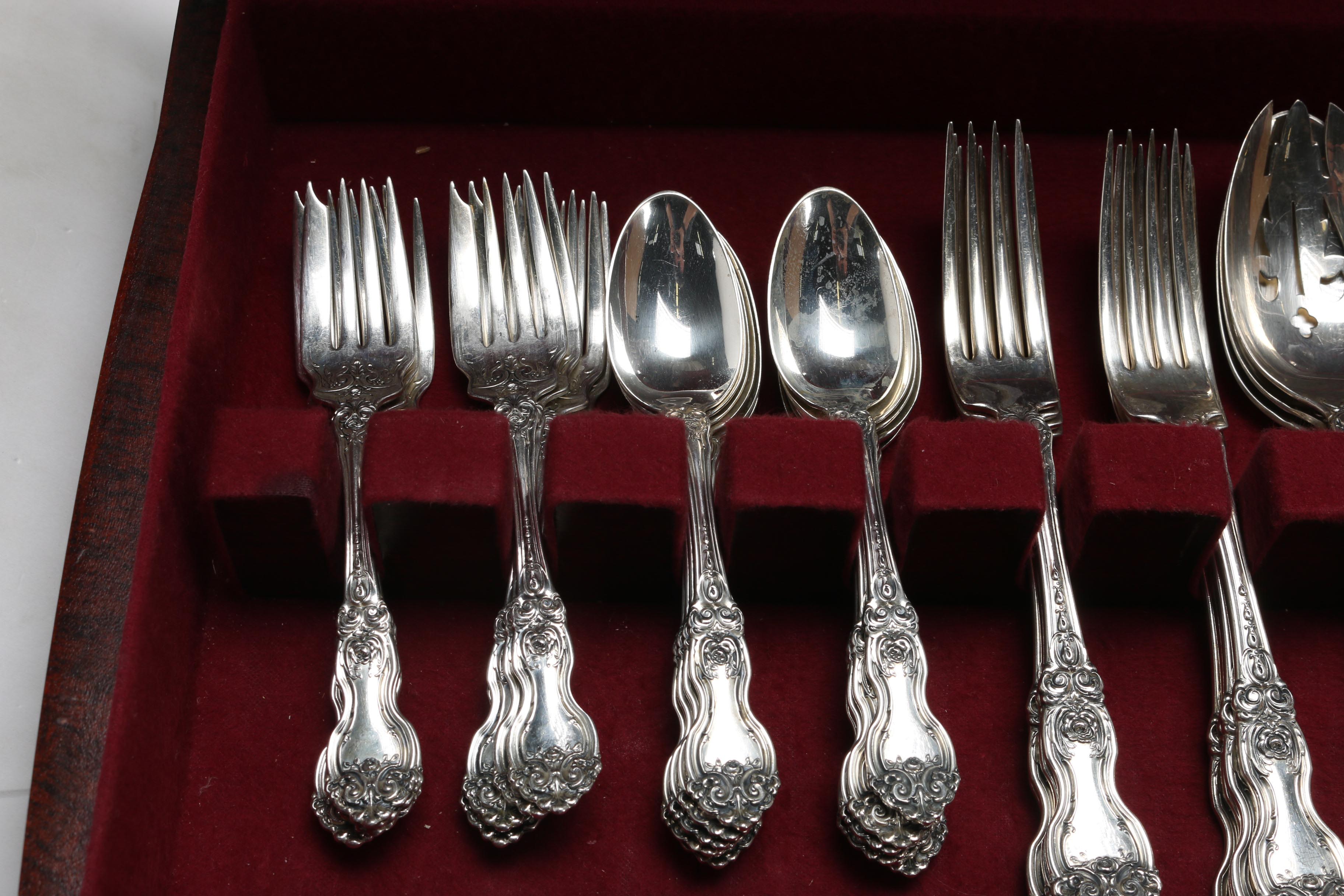 Wallace Sterling Silver Flatware in the "Royal Rose" Pattern
