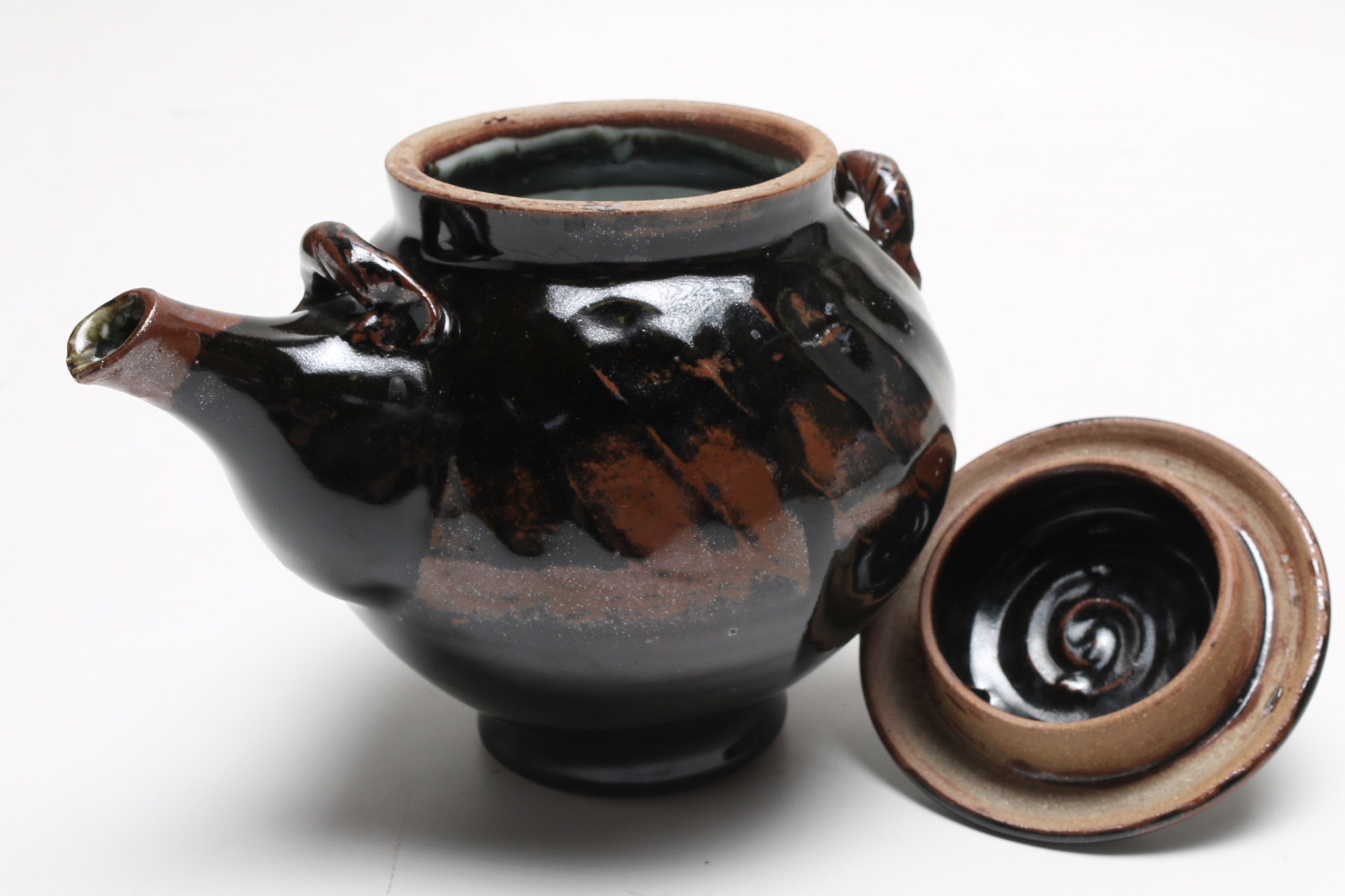Pottery Tea Pot and Urn Pair