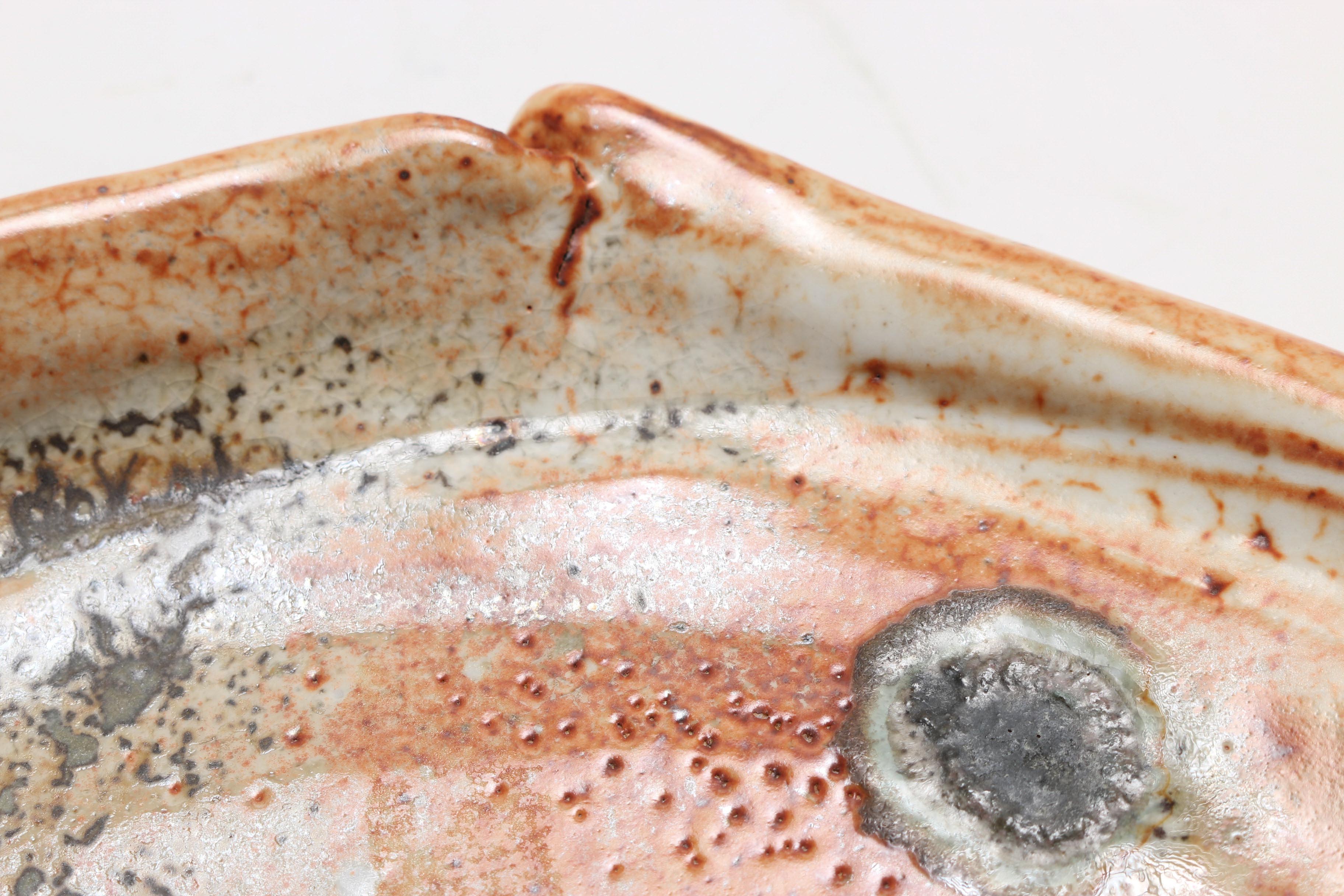 Pair of Large Stoneware Ceramic Plates