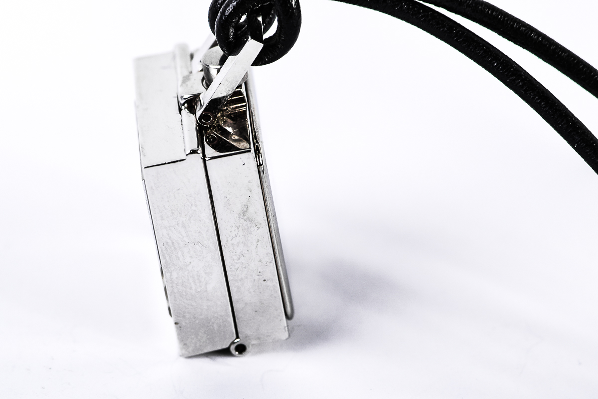 Mikimoto Floating Pearl and Stainless Steel Clock Pendant Necklace