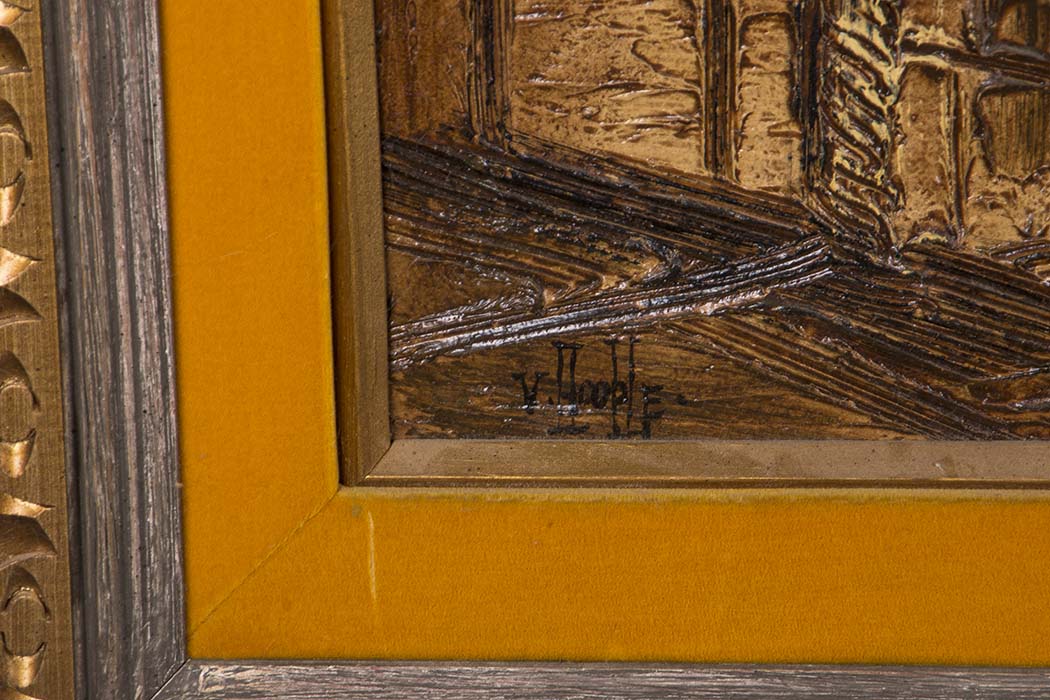 Van Hoople Signed Impasto Style Oil On Board Painting