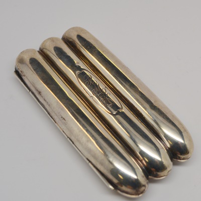 Vintage Engraved Sterling Silver Cigar Case