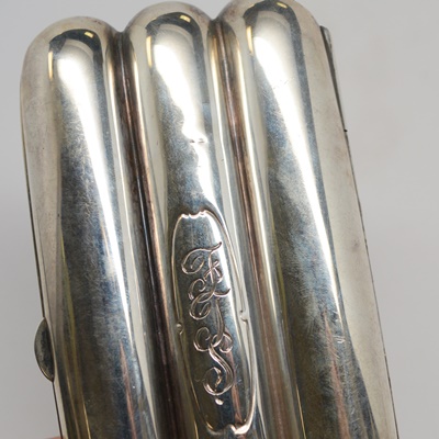 Vintage Engraved Sterling Silver Cigar Case