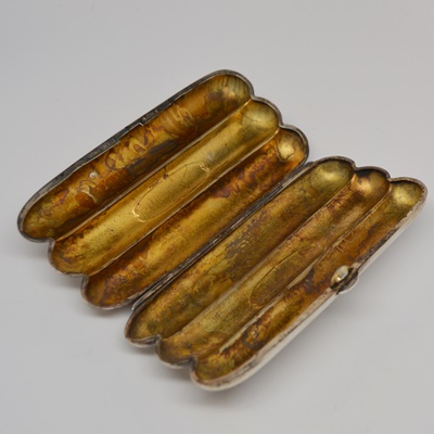 Vintage Engraved Sterling Silver Cigar Case