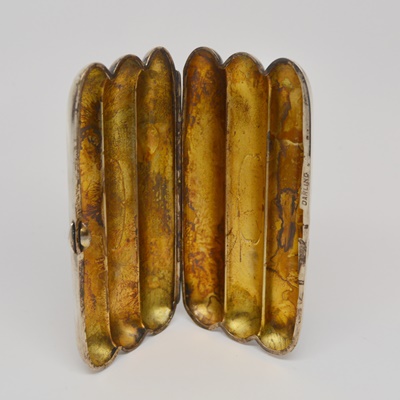 Vintage Engraved Sterling Silver Cigar Case