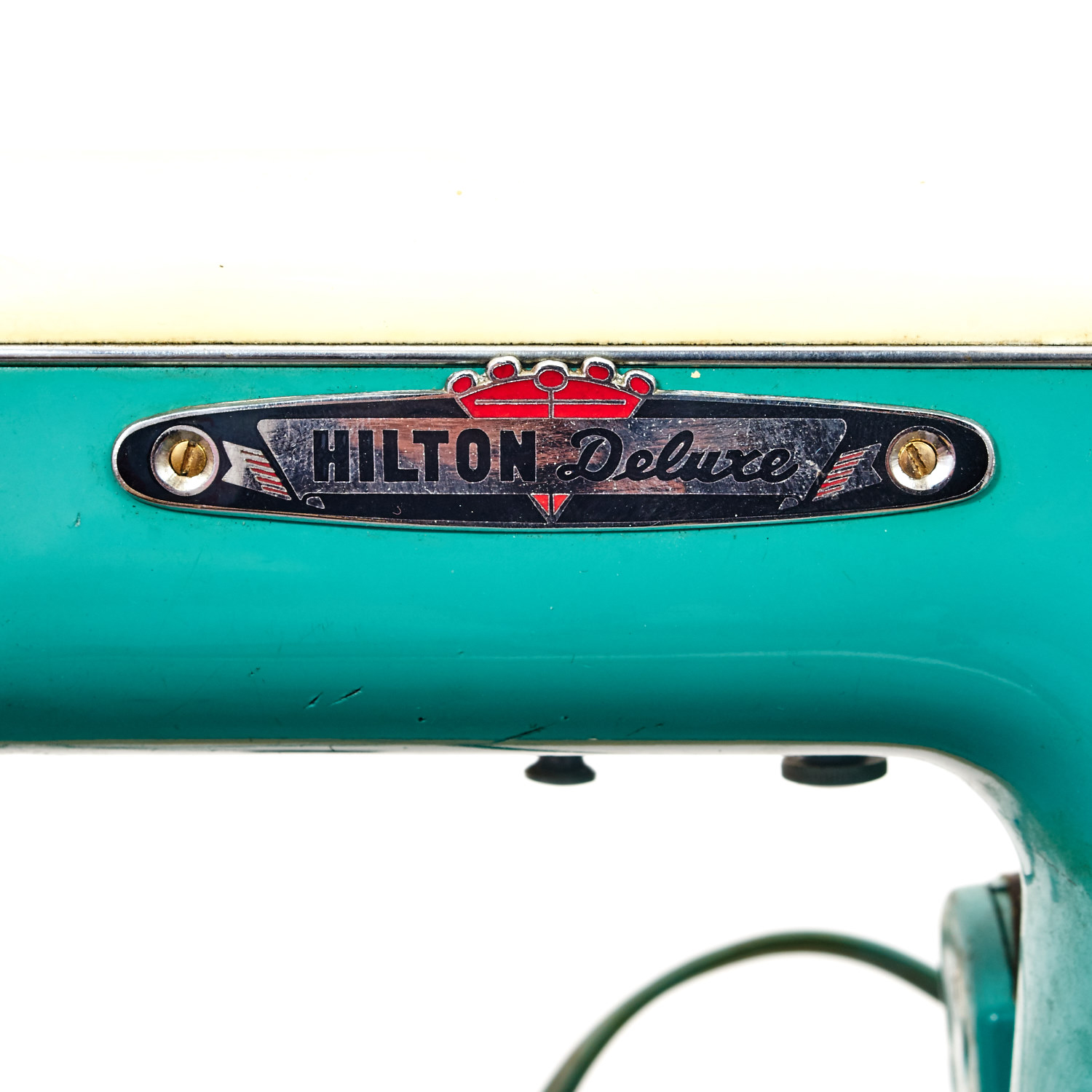 Vintage Hilton Deluxe Sewing Machine with Custom Decoupage Case