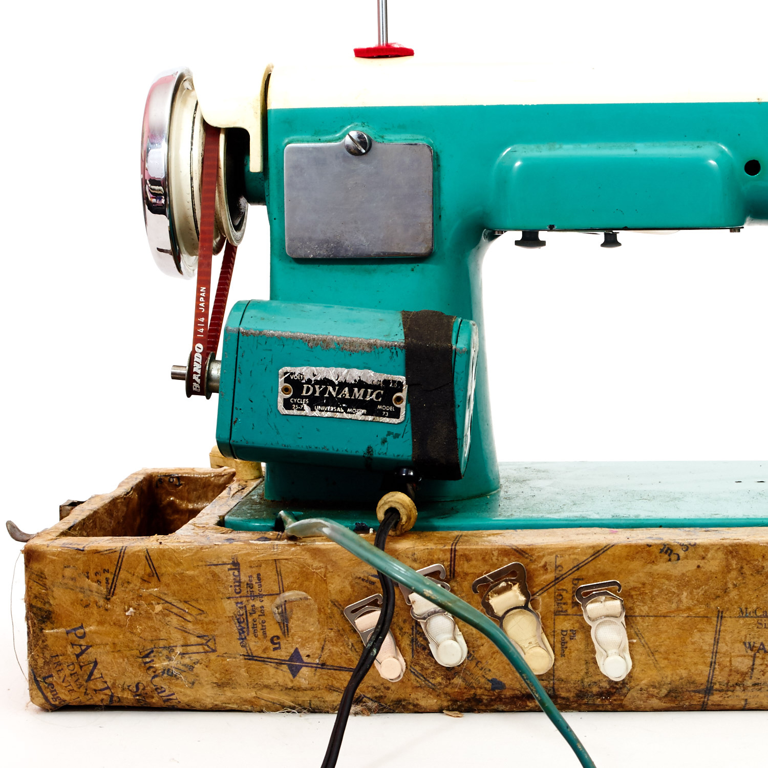 Vintage Hilton Deluxe Sewing Machine with Custom Decoupage Case