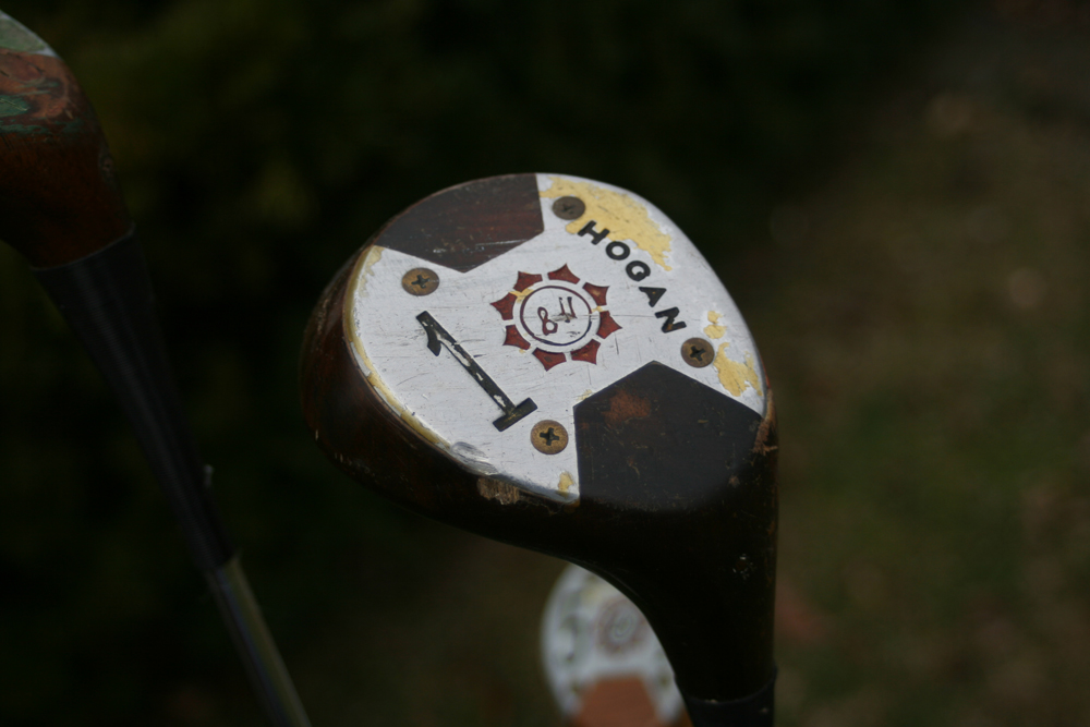 Vintage Golf Clubs with Bag and Caddy