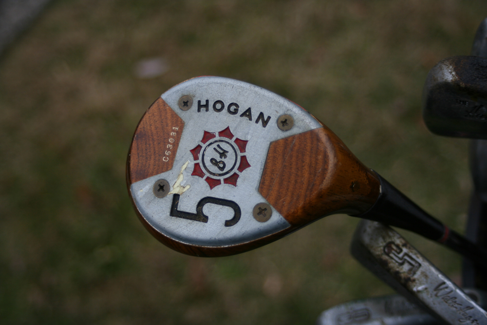 Vintage Golf Clubs with Bag and Caddy