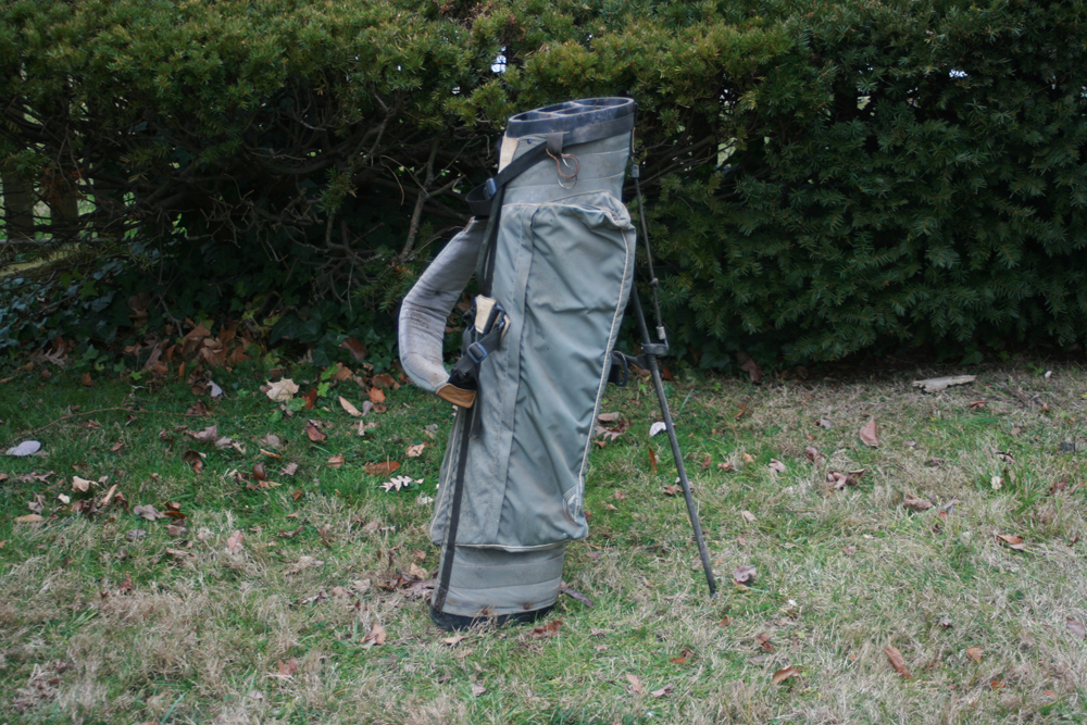 Vintage Golf Clubs with Bag and Caddy
